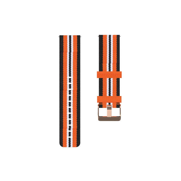 For FITBIT Versa Canvas Watch Band(Black Orange)