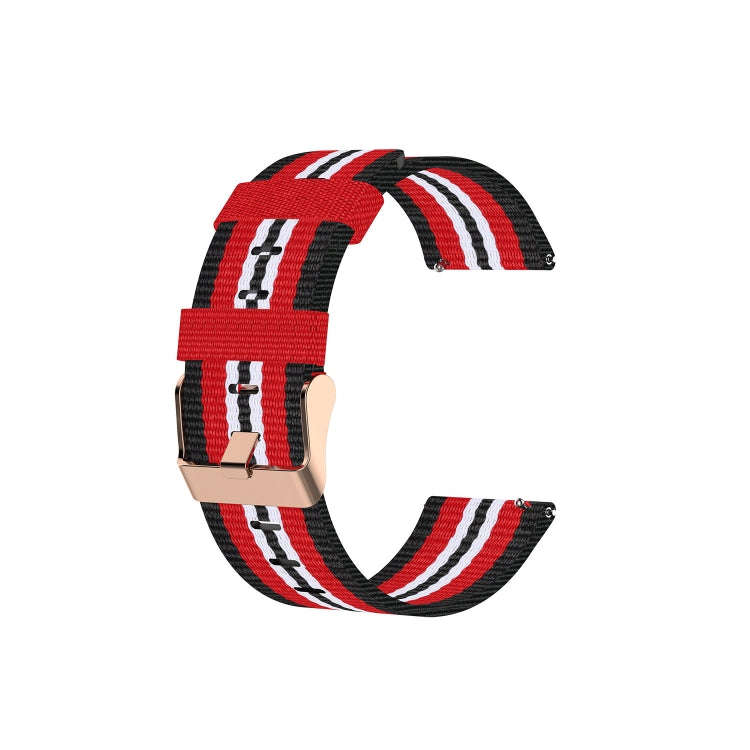 For FITBIT Versa Canvas Watch Band(Black Red)