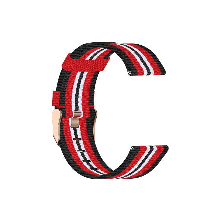 For FITBIT Versa Canvas Watch Band(Black Red)