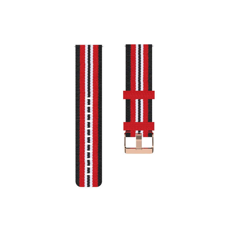 For FITBIT Versa Canvas Watch Band(Black Red)