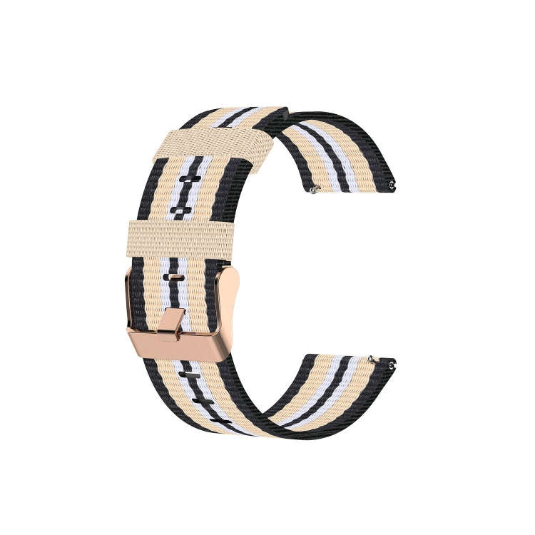 For FITBIT Versa Canvas Watch Band(Black Beige)