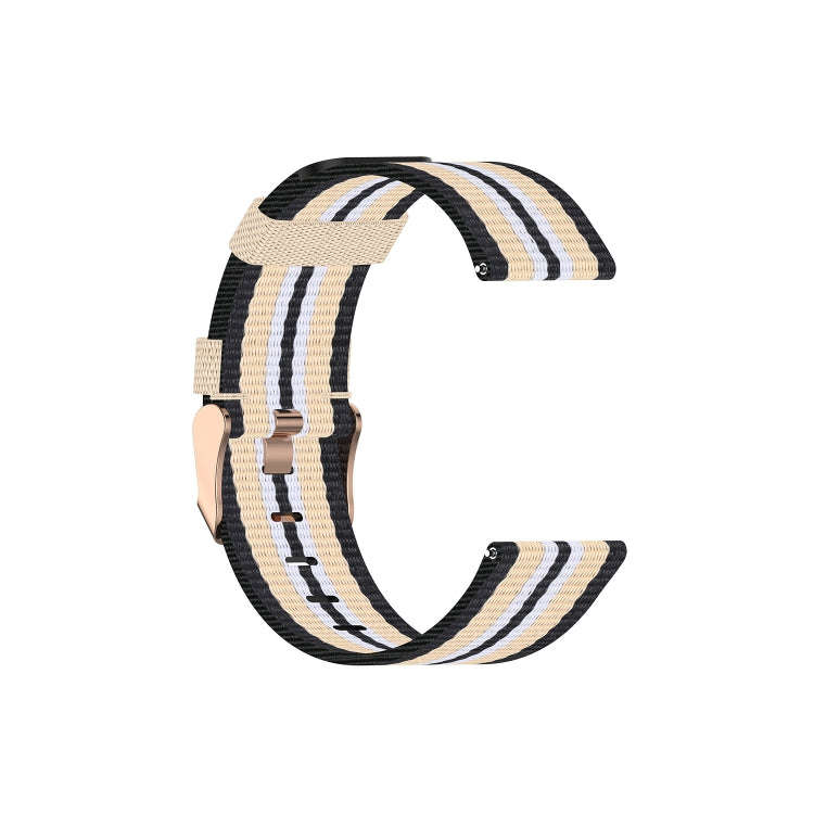 For FITBIT Versa Canvas Watch Band(Black Beige)