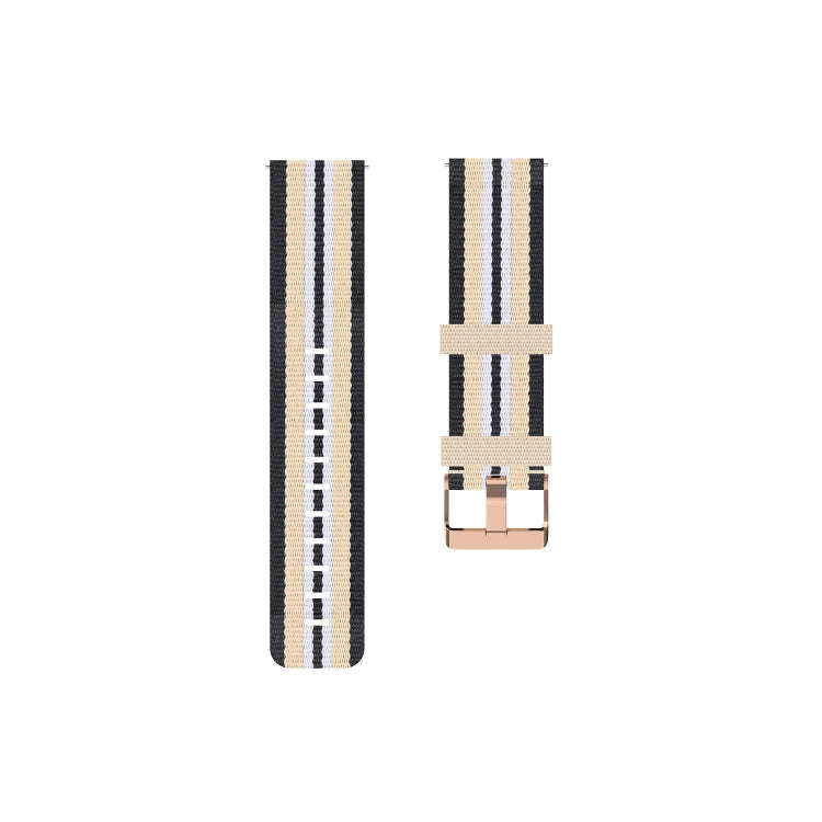 For FITBIT Versa Canvas Watch Band(Black Beige)