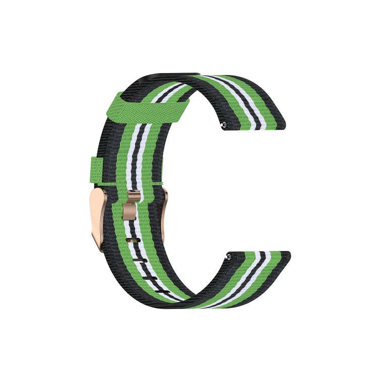 For FITBIT Versa Canvas Watch Band(Black Lime)