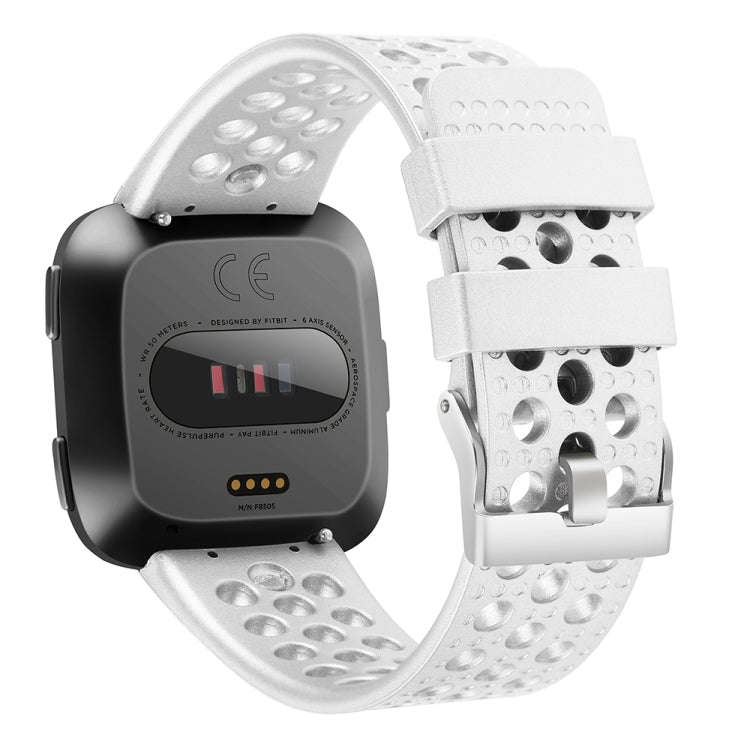 For FITBIT Versa Breathable Metal Watch Band(Silver)