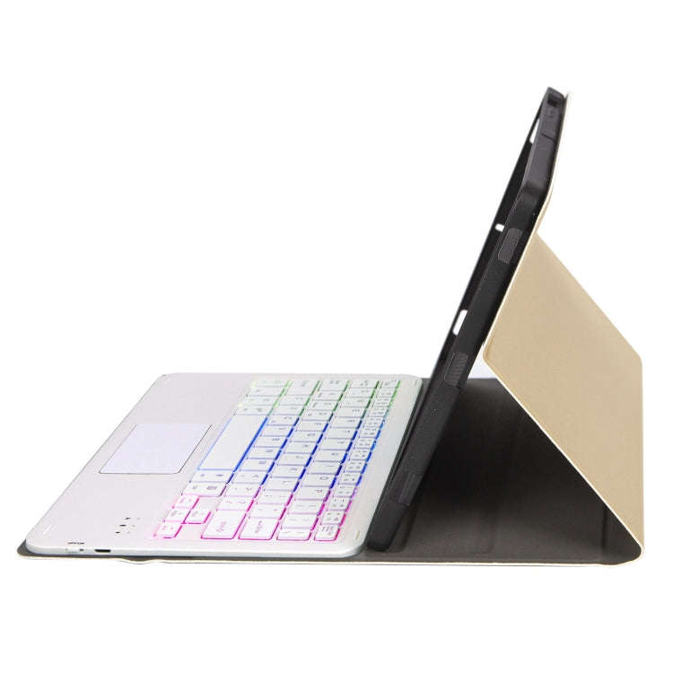 A102B-AS Lambskin Pen Slot Touch Pad Backlight Bluetooth Keyboard Leather Tablet Case For iPad 10...