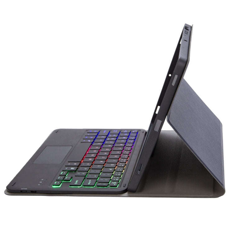 A102B-AS Lambskin Pen Slot Touch Pad Backlight Bluetooth Keyboard Leather Tablet Case For iPad 10...