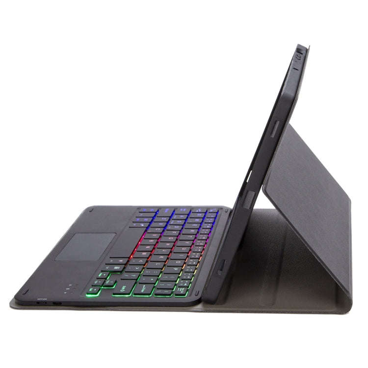 A11B-AS Lambskin Pen Slot Touch Pad Backlight Bluetooth Keyboard Leather Tablet Case For iPad Air...