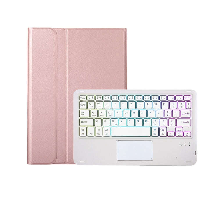 A11B-AS Lambskin Pen Slot Touch Pad Backlight Bluetooth Keyboard Leather Tablet Case For iPad Air...