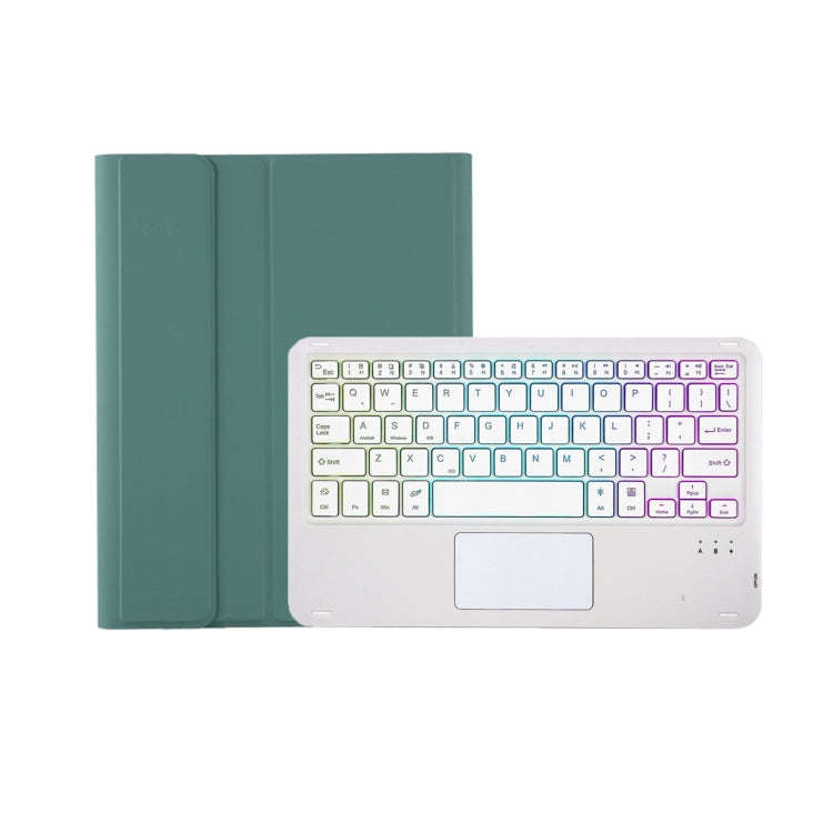 T098B-AS Skin Feel Pen Slot Touch Pad Backlight Bluetooth Keyboard Leather Tablet Case For iPad A...