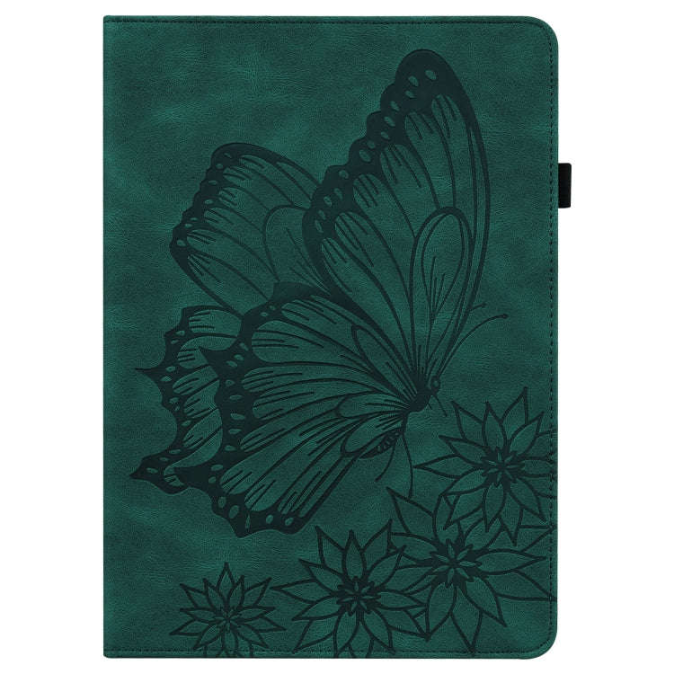For Huawei MatePad 11 2021 Big Butterfly Embossed Leather Tablet Case(Green)