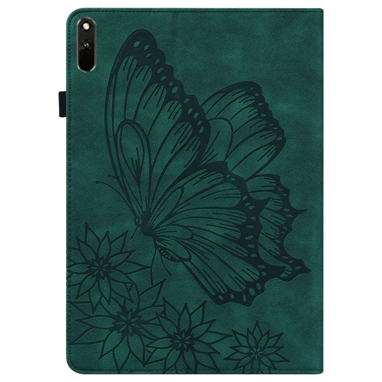 For Huawei MatePad 11 2021 Big Butterfly Embossed Leather Tablet Case(Green)