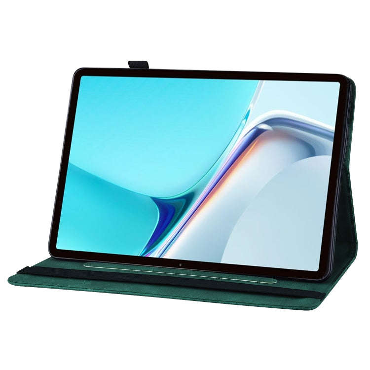 For Huawei MatePad 11 2021 Big Butterfly Embossed Leather Tablet Case(Green)