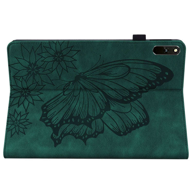 For Huawei MatePad 11 2021 Big Butterfly Embossed Leather Tablet Case(Green)