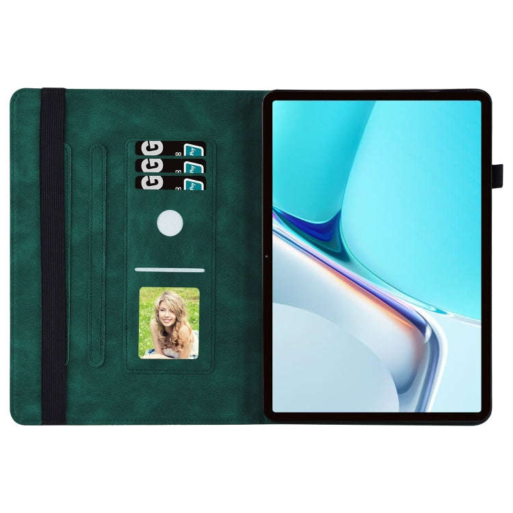 For Huawei MatePad 11 2021 Big Butterfly Embossed Leather Tablet Case(Green)