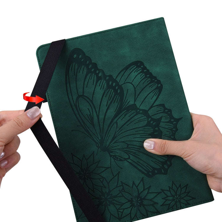 For Huawei MatePad 11 2021 Big Butterfly Embossed Leather Tablet Case(Green)