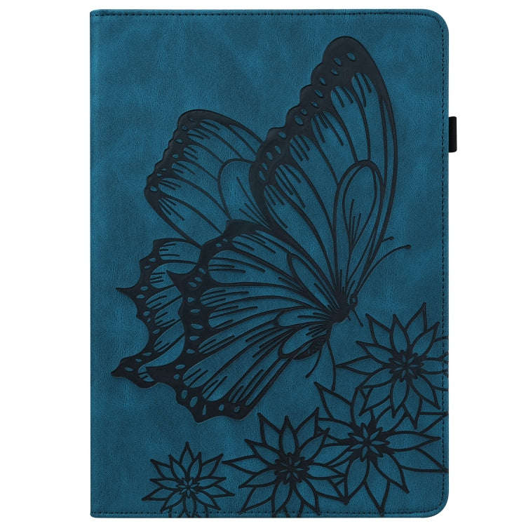 For Huawei MatePad 11 2021 Big Butterfly Embossed Leather Tablet Case(Blue)
