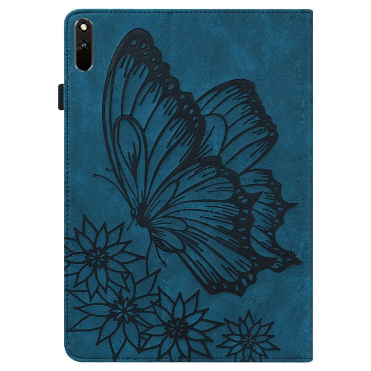 For Huawei MatePad 11 2021 Big Butterfly Embossed Leather Tablet Case(Blue)
