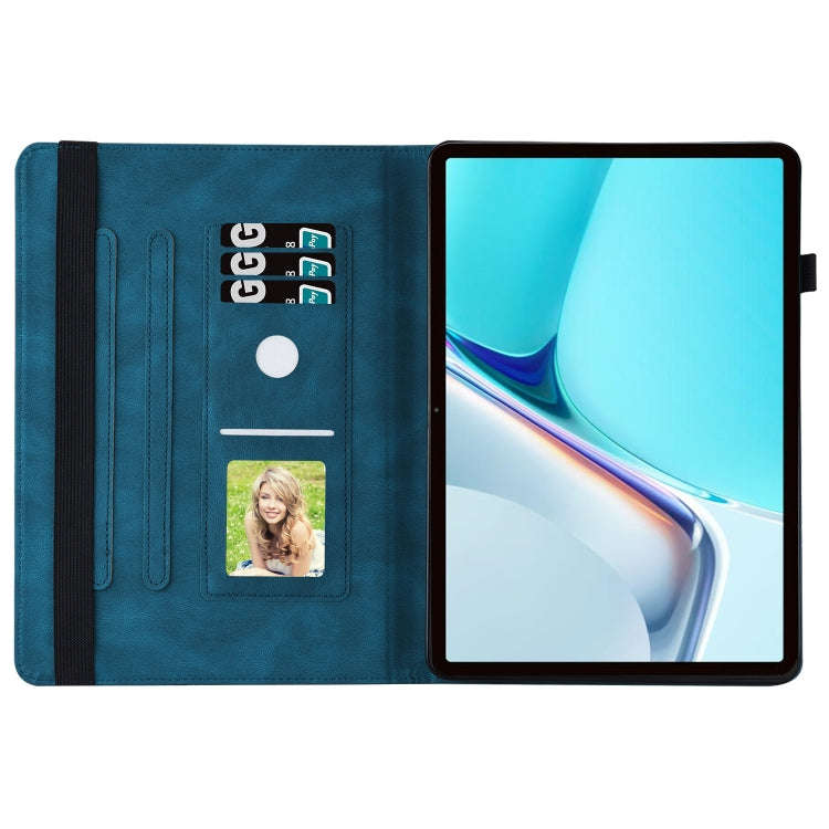 For Huawei MatePad 11 2021 Big Butterfly Embossed Leather Tablet Case(Blue)
