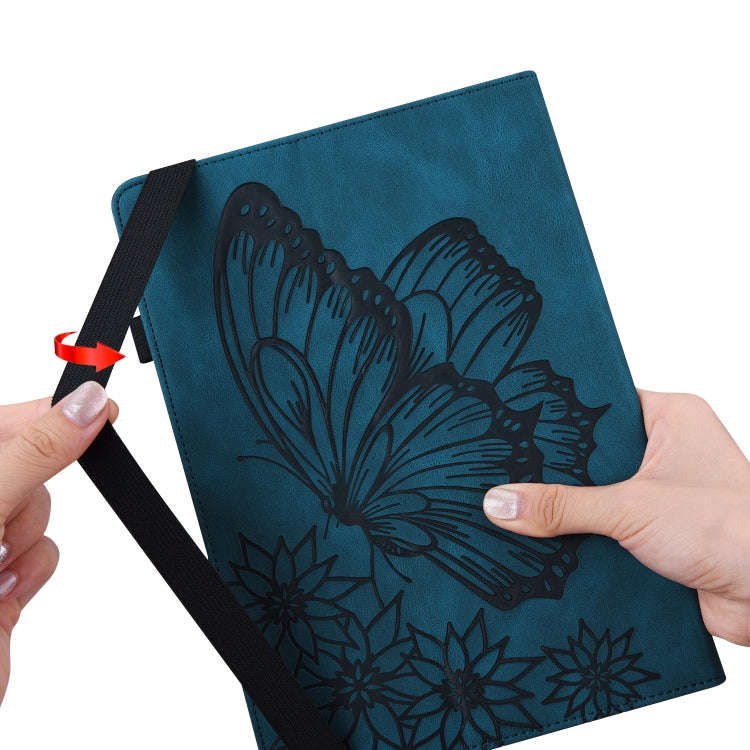 For Huawei MatePad 11 2021 Big Butterfly Embossed Leather Tablet Case(Blue)