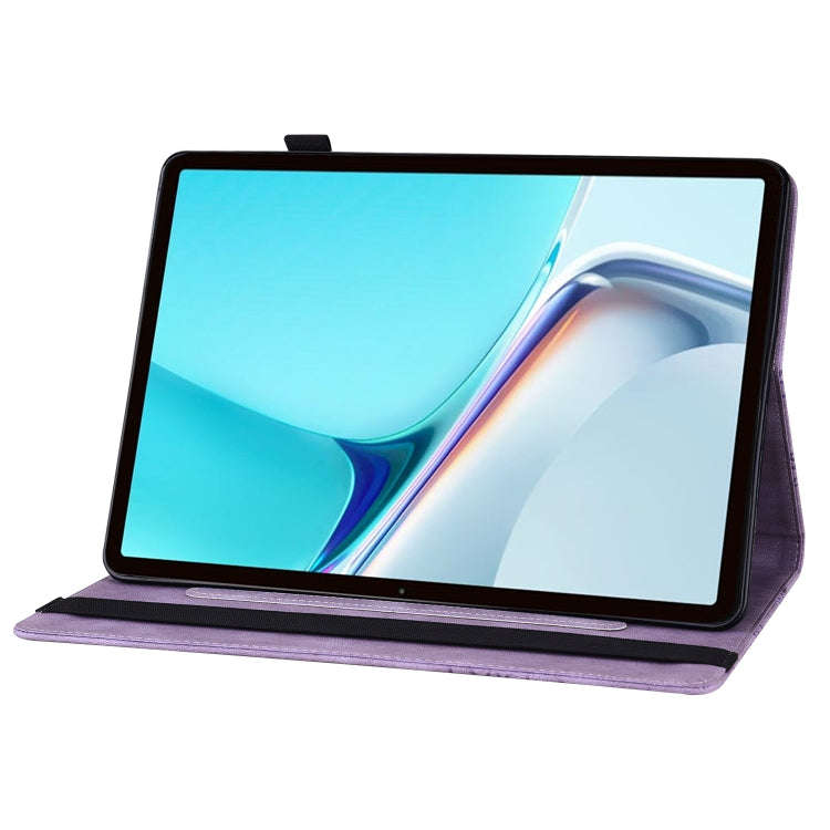For Huawei MatePad 11 2021 Big Butterfly Embossed Leather Tablet Case(Purple)
