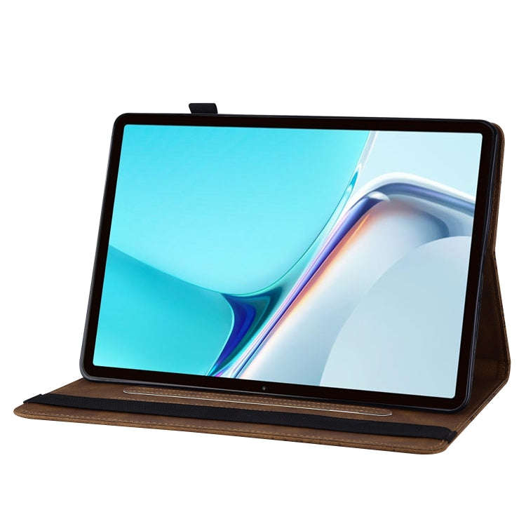 For Huawei MatePad 11 2021 Big Butterfly Embossed Leather Tablet Case(Brown)