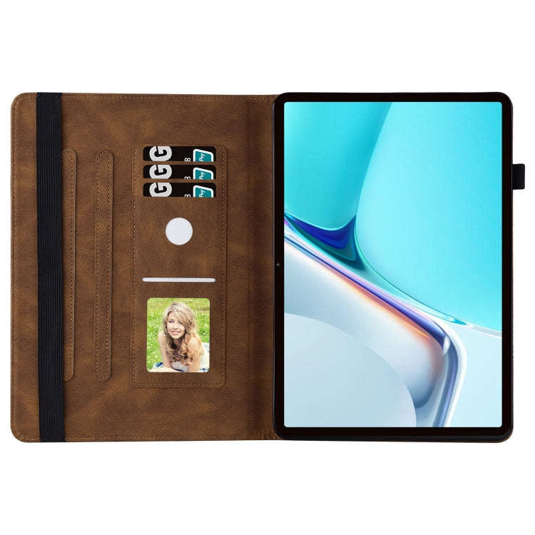For Huawei MatePad 11 2021 Big Butterfly Embossed Leather Tablet Case(Brown)