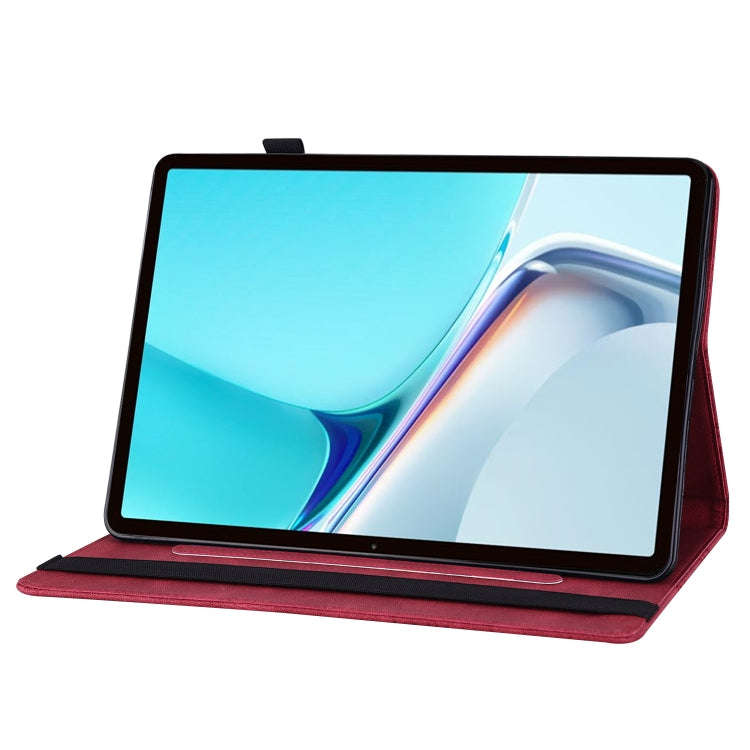 For Huawei MatePad 11 2021 Big Butterfly Embossed Leather Tablet Case(Red)
