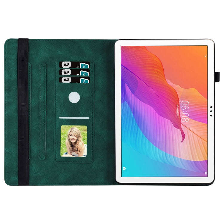 For Huawei MatePad T 10s Big Butterfly Embossed Leather Tablet Case(Green)