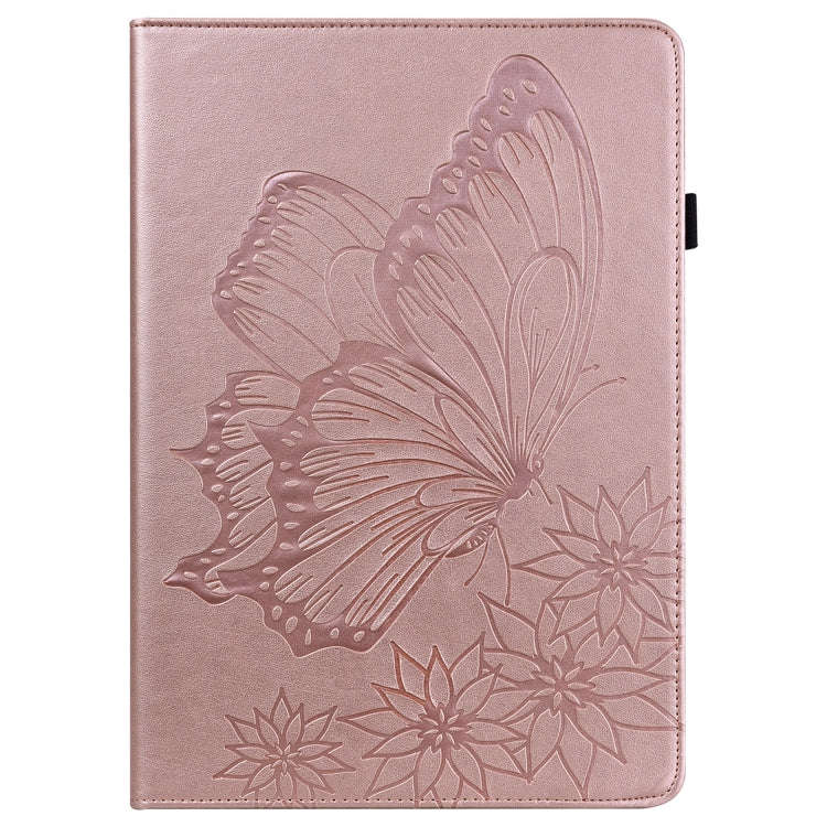 For Huawei MatePad T 10s Big Butterfly Embossed Leather Tablet Case(Rose Gold)