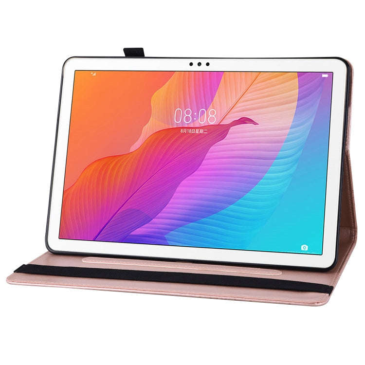 For Huawei MatePad T 10s Big Butterfly Embossed Leather Tablet Case(Rose Gold)