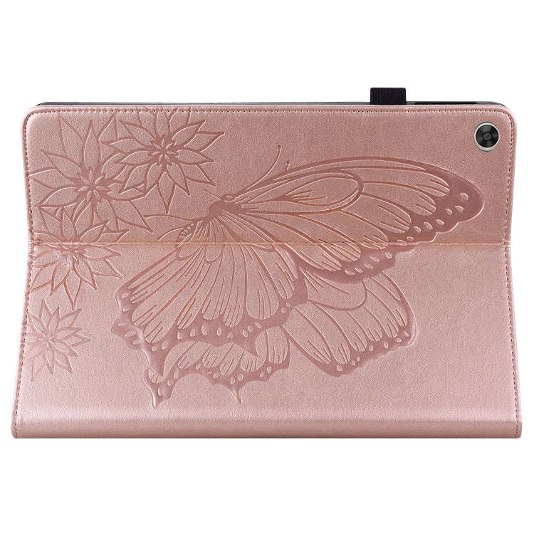 For Huawei MatePad T 10s Big Butterfly Embossed Leather Tablet Case(Rose Gold)