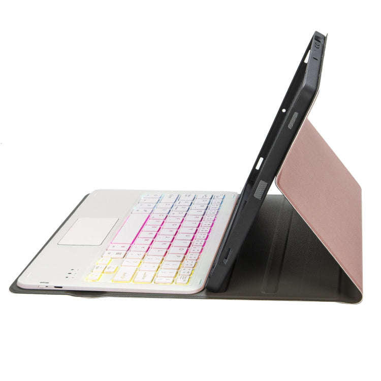 For Samsung Galaxy Tab S6 Lite A610B-AS Lambskin Texture Backlight Bluetooth Keyboard Leather Tab...