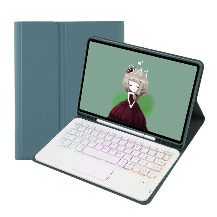For Samsung Galaxy Tab S6 Lite A610B-AS Candy Color Backlight Bluetooth Keyboard Leather Tablet C...