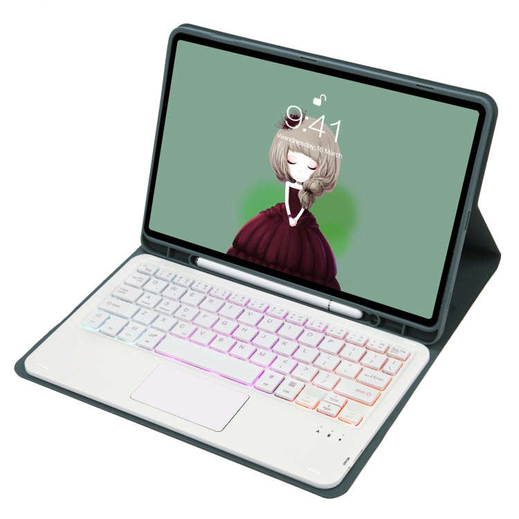 For Samsung Galaxy Tab S6 Lite A610B-AS Candy Color Backlight Bluetooth Keyboard Leather Tablet C...