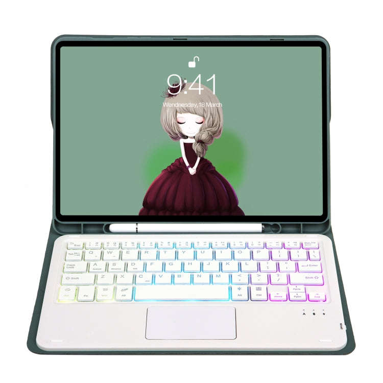 For Samsung Galaxy Tab S6 Lite A610B-AS Candy Color Backlight Bluetooth Keyboard Leather Tablet C...