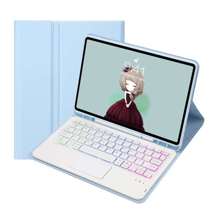 For Samsung Galaxy Tab S6 Lite A610B-AS Candy Color Backlight Bluetooth Keyboard Leather Tablet C...