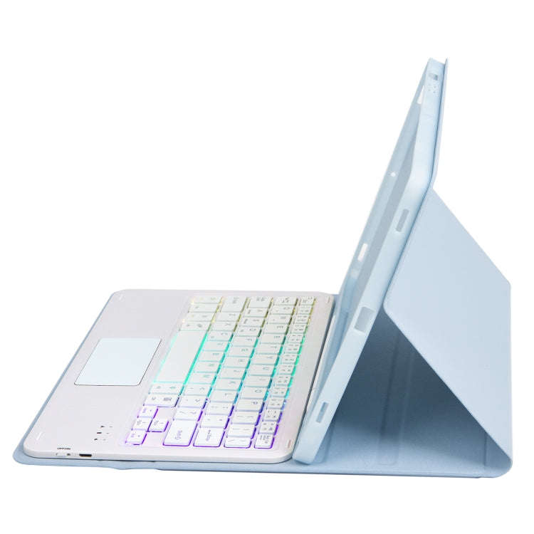 For Samsung Galaxy Tab S6 Lite A610B-AS Candy Color Backlight Bluetooth Keyboard Leather Tablet C...
