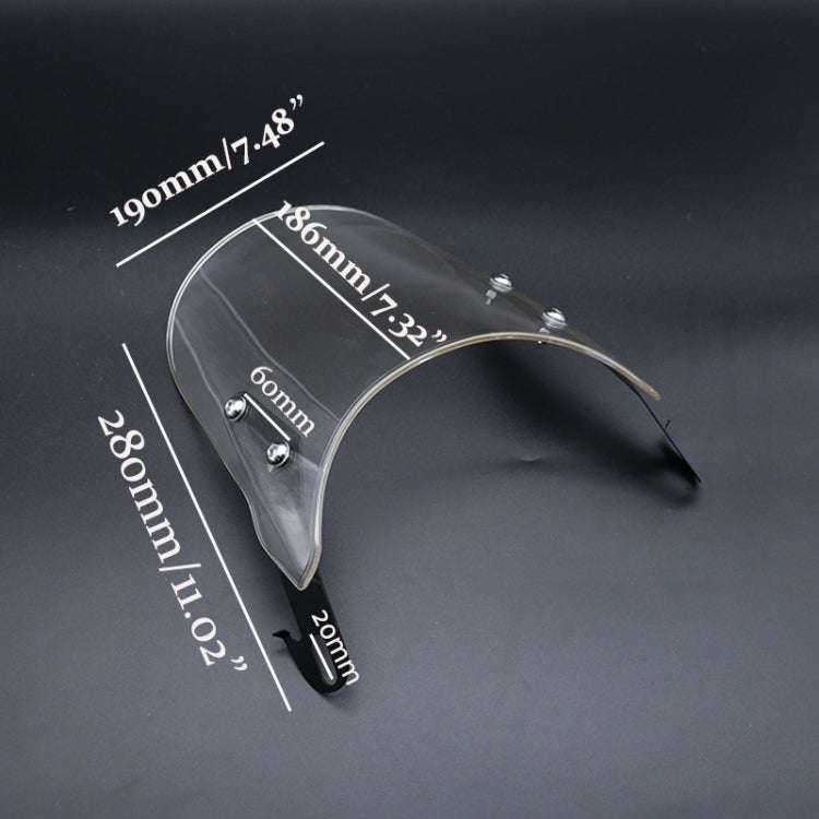 XRL-456120 Motorcycle 5-7 inch Headlight Retro Windshield(Transparent)