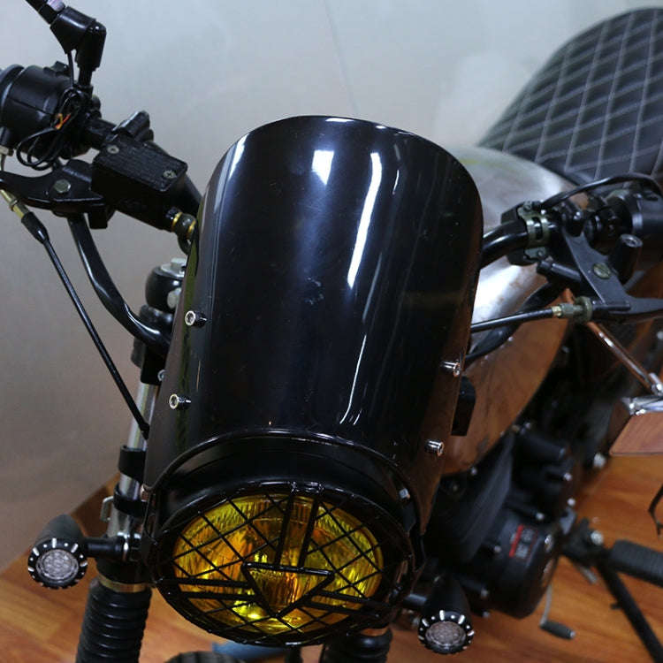 XRL-456120 Motorcycle 5-7 inch Headlight Retro Windshield(Grey Blue)
