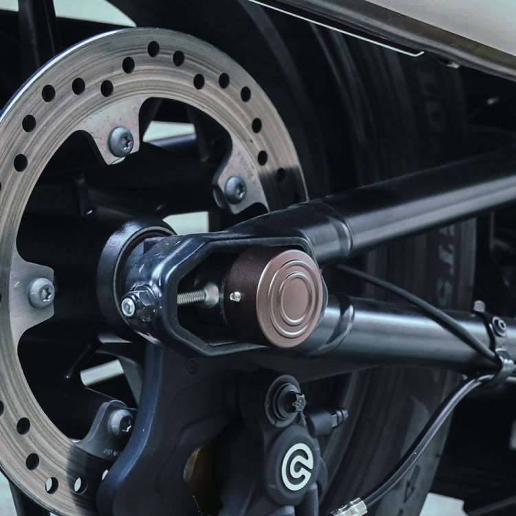 HP-A006 Motorcycle Modified Rear Axle Nut Covers Caps for Harley Sportster S(Brown)