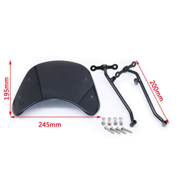 DF016-C Motorcycle Front Windshield for Benelli Leoncino Trail 500(Smoked)