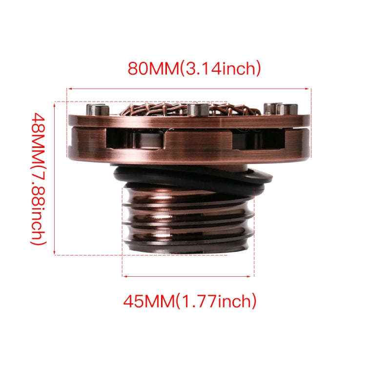 HP-Q088 Retro Motorcycle Modified Fuel Tank Cap for Harley XL883 / X48(Red Bronze)