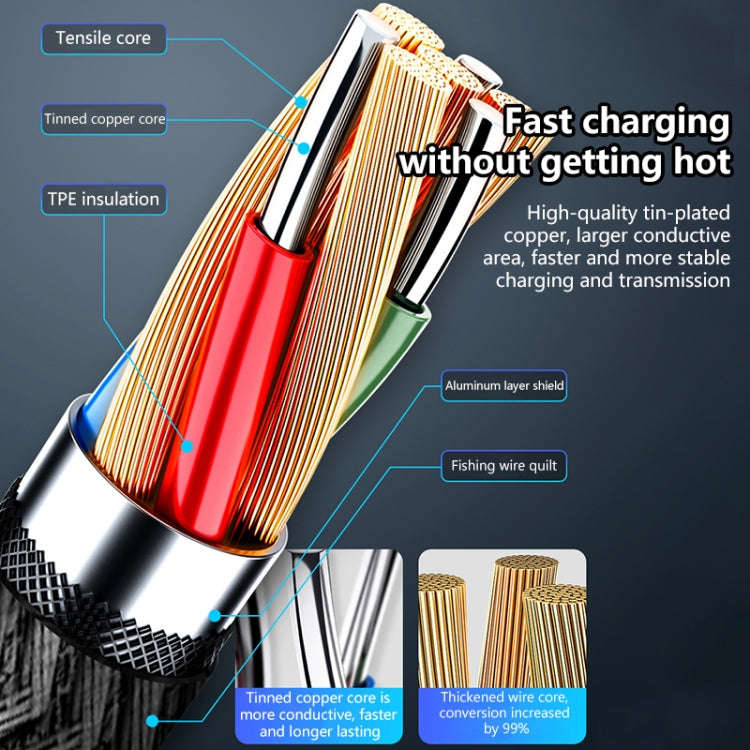 USB-C / Type-C 5A Beauty Tattoo USB Charging Cable,Cable Length: 1m(Green)
