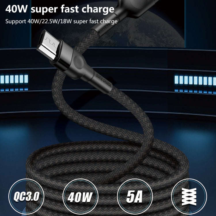 Micro USB 5A Beauty Tattoo USB Charging Cable,Cable Length: 1m(White)