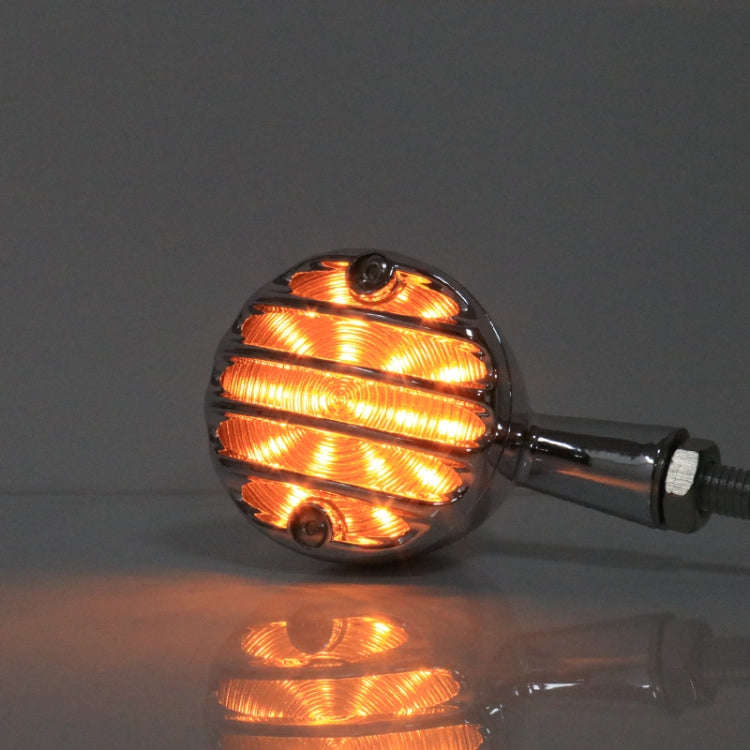 HP-Z056 1 Pair Retro Motorcycle Modified LED Turn Signal for Harley(Silver)
