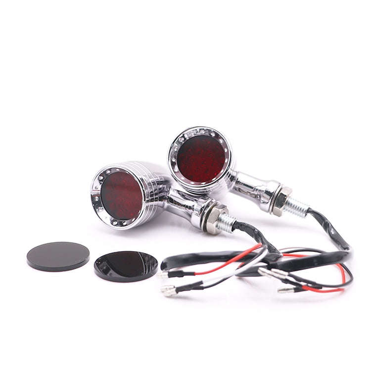 Z006 1 Pair 12V Modified Universal Motorcycle LED Turn Signal(Electroplating)