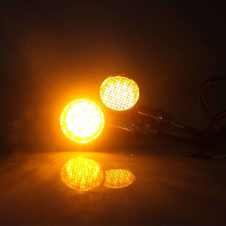Z008 1 Pair 12V Modified Universal Motorcycle LED Turn Signal, Light Color:Yellow Light(Black)