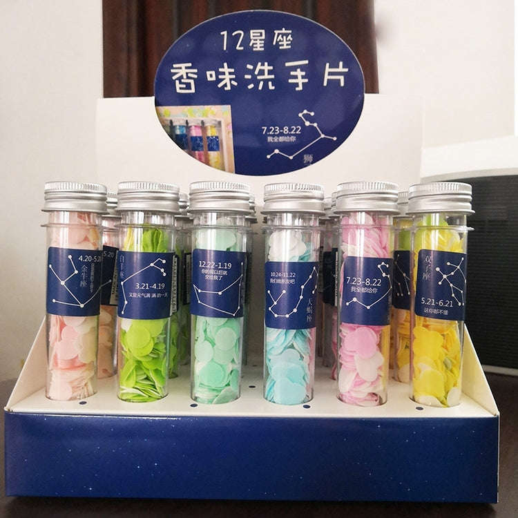 10pcs Disposable Portable Travel Tube Shape Boxed Confetti Soap Mini Soap Plate(Constellation Ser...