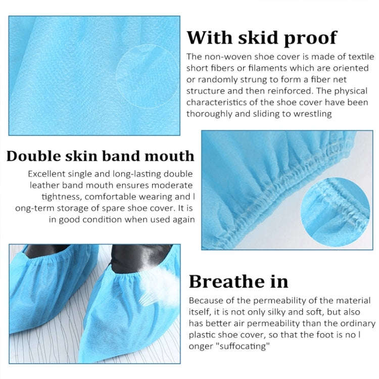 100 PCS 400g Disposable Shoe Covers For Kids Indoor Cleaning Floor Thicken Non-Woven Fabric Overs...